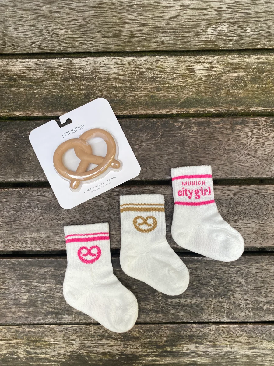 AURYN - Brezen- Socken weiss/ pink - Partnerlooksocken MINI & ME – Bild 2